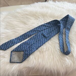 Fendi Vintage Blue Patterned Men's Silk Tie